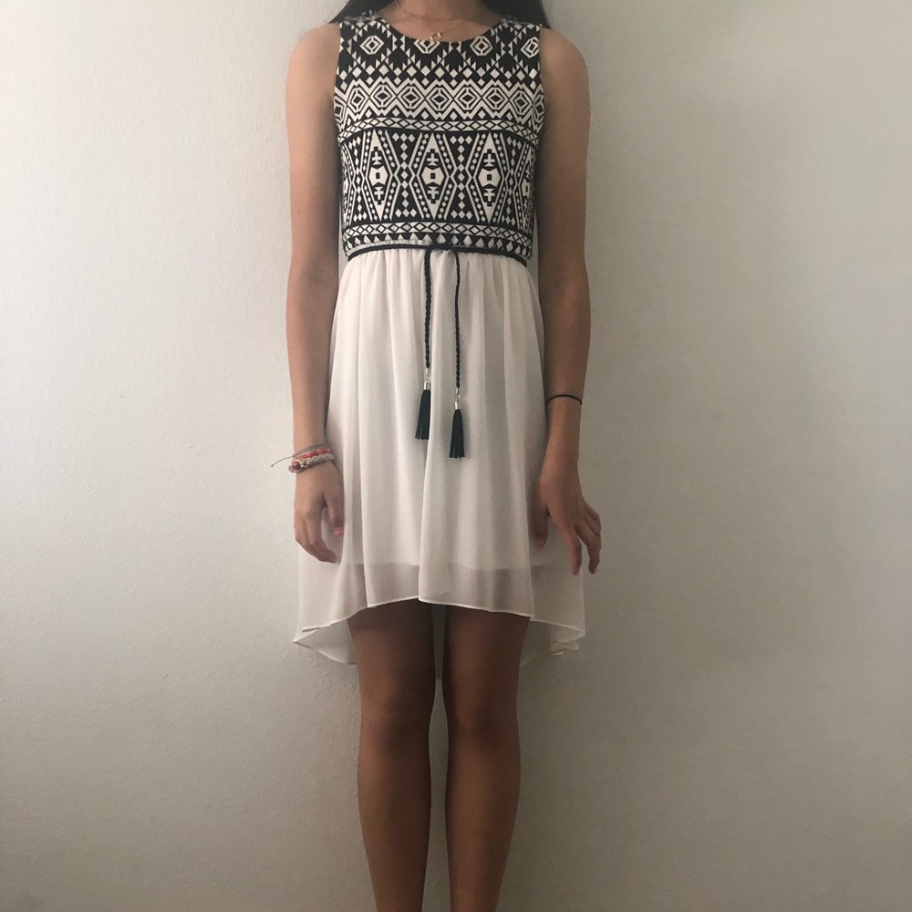 Black/White Geometric Print BCX Girl Dress